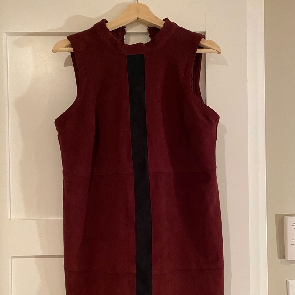 Burgundy high neck dress